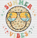 Smiley Summer Vibes Summer DTF Transfer ready2transfer White