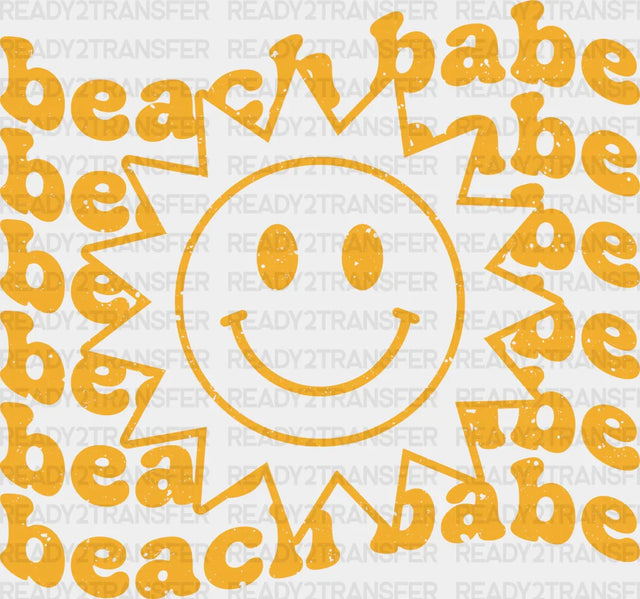 Smiley Sun Beach Babe Summer Dtf Transfer