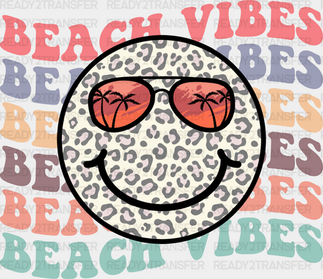 Smiley Sunglasses Beach Vibes Summer Dtf Transfer