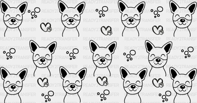 Smiling Dog Heart Design - Pets Cup Wrap Uv Sticker Permanent Dtf Decal