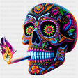 Smoking Skull - Day of the Dead DTF Transfers ready2transfer