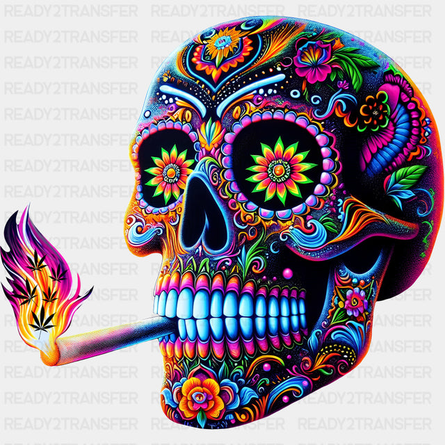 Smoking Skull - Day of the Dead DTF Transfers ready2transfer
