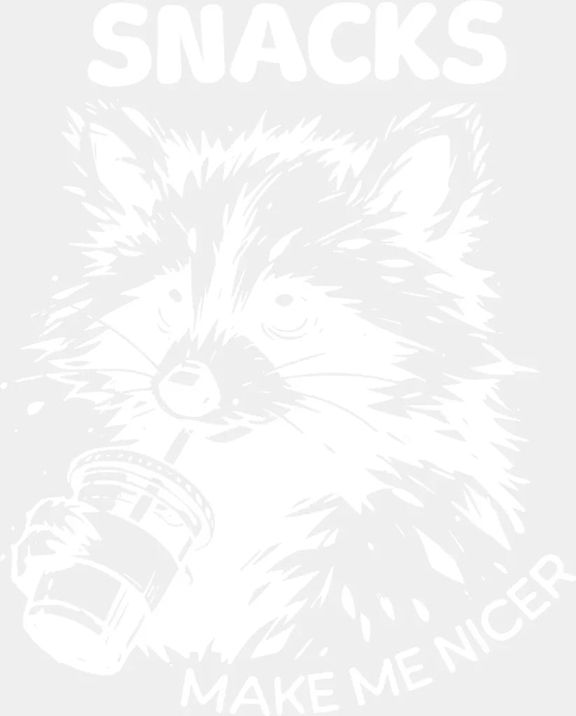 Snacks Make Me Nicer - Funny DTF Transfer Adult Unisex - S & M (10’’) / Light Color Design (See Imaging)