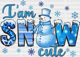 Snowcute Blue Design - Winter Iron On Dtf Transfer