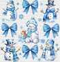 Snowman Blue Ribbons - Christmas DTF Transfer