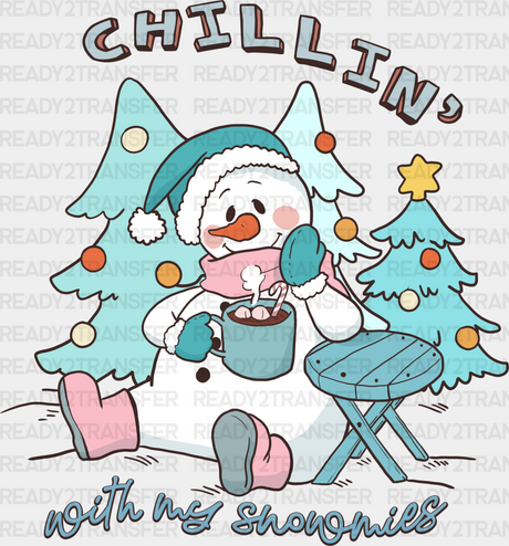 Snowman Chillin’ Design - Winter Iron On Dtf Transfer