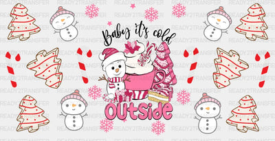 Snowman It’s Cold Outside - Christmas Cup Wrap Uv Sticker Permanent Dtf Decal
