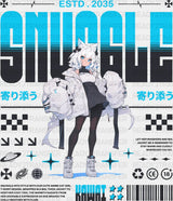 Snuggle Anime Girl - Dtf Heat Transfer Adult Unisex S & M (10’’) / Dark Color Design (See Imaging)