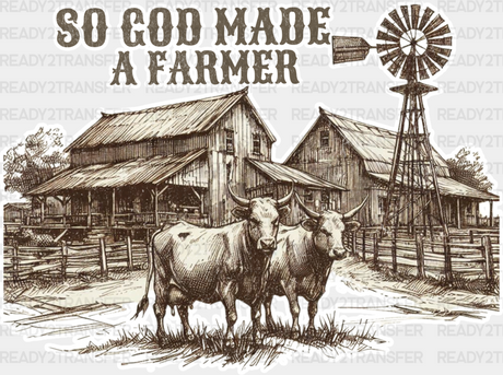 So God Made A Farmer - Dtf Transfer Adult Unisex S & M (10’’) / Light Color Design (See Imaging)