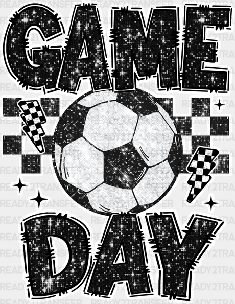 Soccer Ball Game Day Design - Dtf Heat Transfer Adult Unisex S & M (10’’) / White