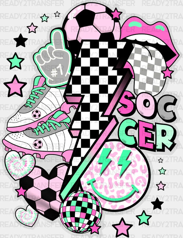 Soccer Lightning Doodles - Soccer DTF Heat Transfer