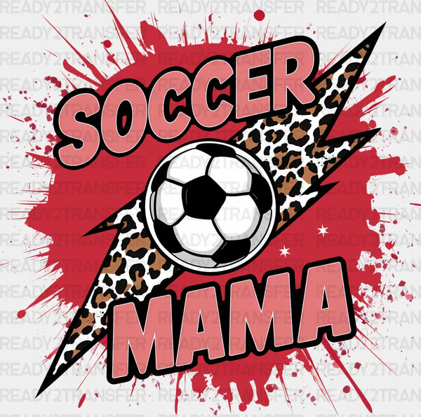 Soccer Mama Leopard Background Design - Soccer DTF Heat Transfer