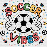 Soccer Vibes Peace Sign Ball Design - Dtf Heat Transfer