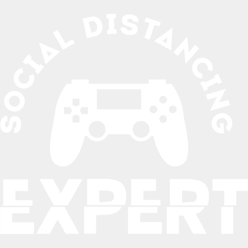 Social Distancing Expert - Video Game DTF Heat Transfer ready2transfer Light Color Design ( See imaging )