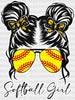 Softball Girl - Softball DTF Heat Transfer ready2transfer White