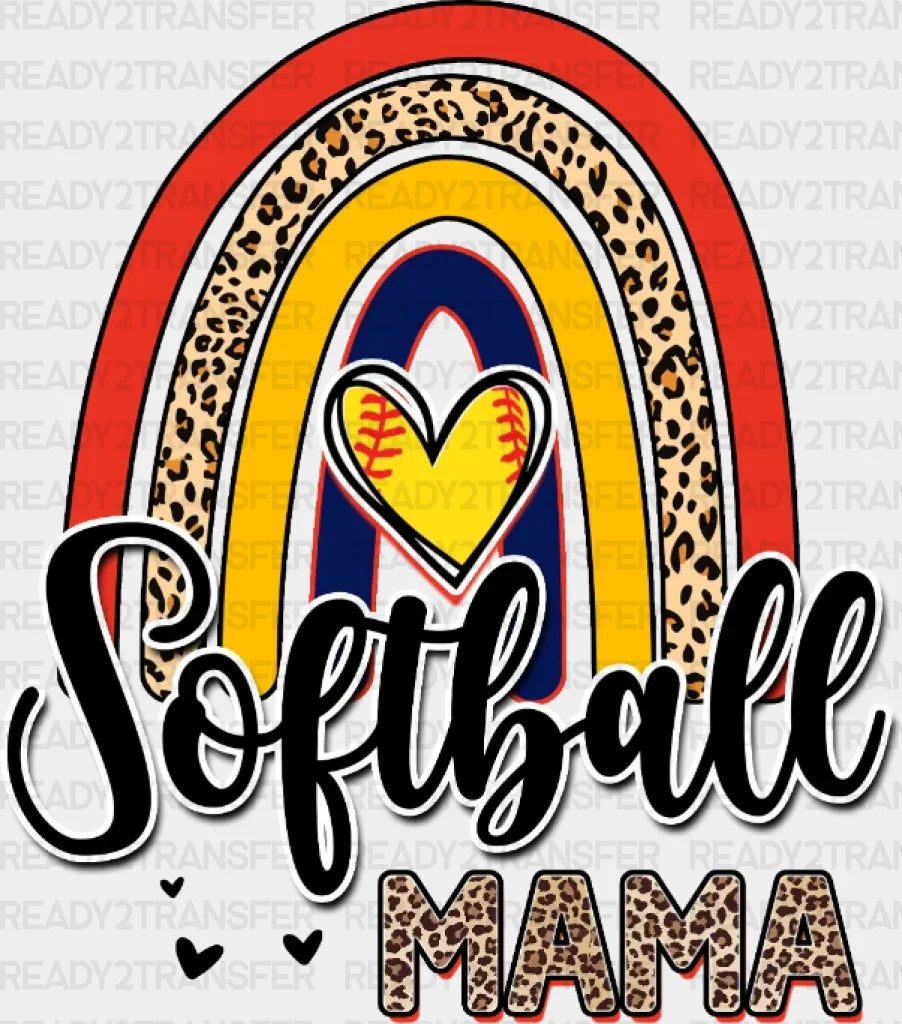 Softball Mama Rainbow Dtf Transfer