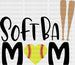 Softball Mom Bats Design - Softball DTF Heat Transfer ready2transfer Black