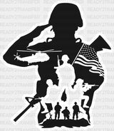 Soldier Dark Design - Army Dtf Transfer Adult Unisex S & M (10’’) / Light Color (See Imaging)