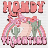 Solid Howdy Valentine Rainbow Dtf Transfer