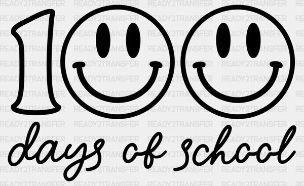 Solo Smiley Face 100 Days Of School DTF Transfer