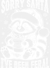 Sorry Santa I’ve Been Feral Raccoon 3 Colors - Christmas DTF Transfer Adult Unisex - S & M (10’’) / Light Color Design