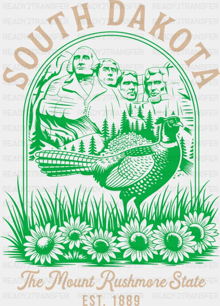 South Dakota The Mount Rushmore State - States & Cities DTF Transfer