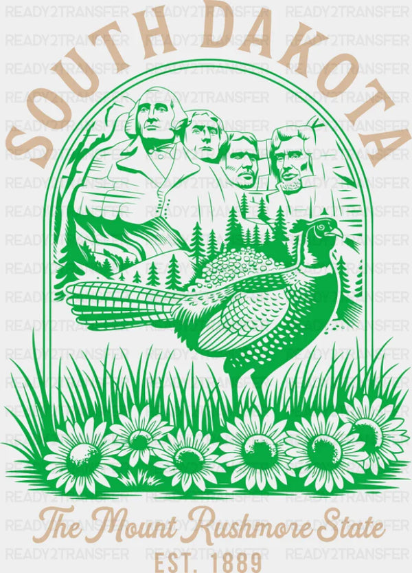 South Dakota The Mount Rushmore State - States & Cities DTF Transfer