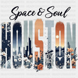 Space & Soul Houston - States & Cities DTF Transfers ready2transfer Dark Color Design (See Imaging)
