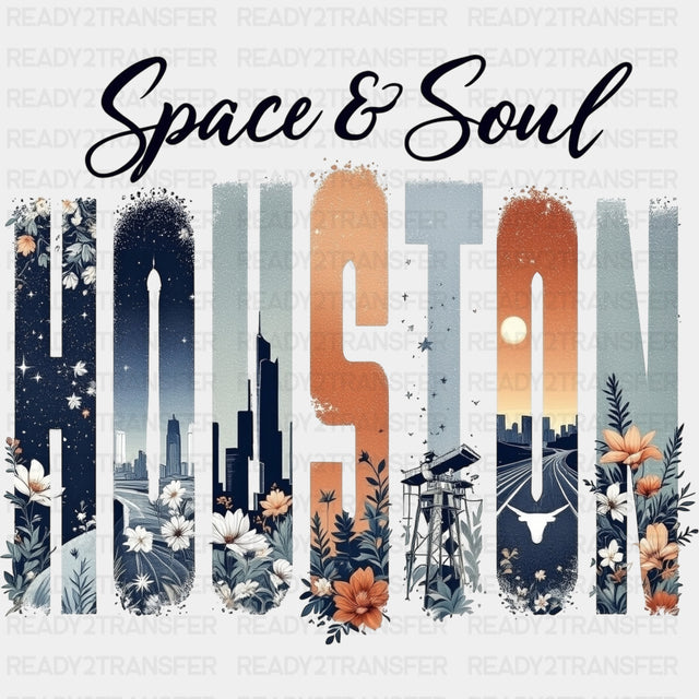 Space & Soul Houston - States & Cities DTF Transfers ready2transfer Dark Color Design (See Imaging)