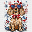 Spaniel And Fireworks - 4th Of July DTF Transfer