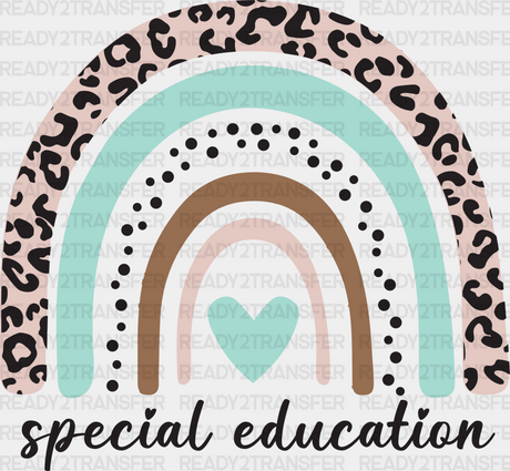 Special Education Heart Design - Ed Dtf Heat Transfer Adult Unisex S & M (10’’) / Black