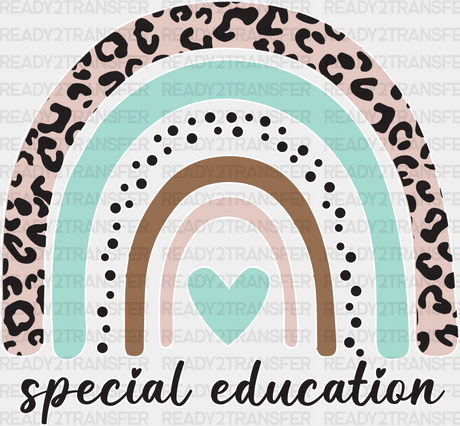 Special Education Heart Design - Ed Dtf Heat Transfer Adult Unisex S & M (10’’) / White