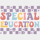 Special Education Purple Checkered Design - Special ED DTF Transfers ready2transfer Light Color Design (See Imaging)