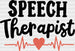 Speech Therapist Heart Design - Therapist DTF Heat Transfer ready2transfer Black