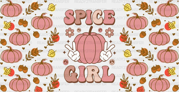 Spice Girl Pink Pumpkin - Fall Cup Wrap UV Sticker Permanent UV DTF Decal