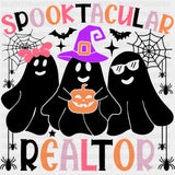 Spooktacular Realtor - Realtor DTF Transfers ready2transfer Dark Color Design (See Imaging)