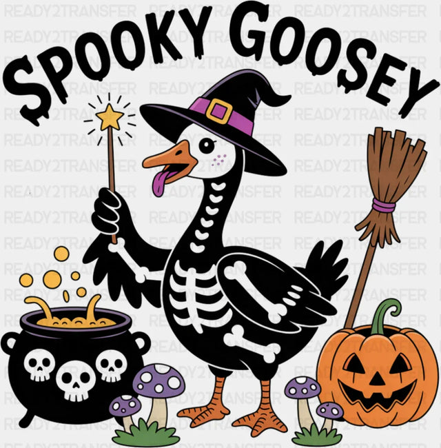 Spooky Goosey Purple Mushrooms - Halloween DTF Transfer ready2transfer
