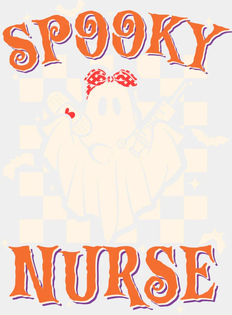 Spooky Nurse - Halloween DTF Transfer Adult Unisex - S & M (10’’) / Light Color Design (See Imaging)