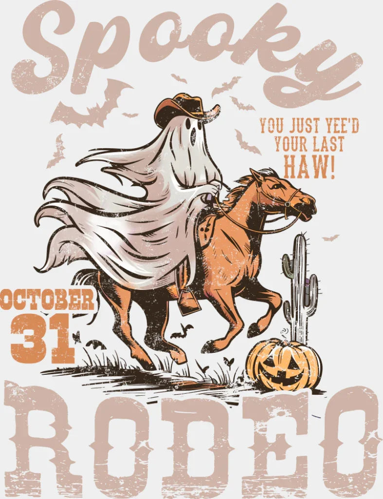Spooky Rodeo - Halloween DTF Transfer Adult Unisex - S & M (10’’) / Light Color Design (See Imaging)