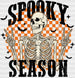 Spooky Skeleton Season Halloween DTF Transfer ready2transfer Black