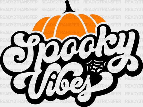 Spooky Vibes Pumpkin - Halloween Dtf Transfer Adult Unisex S & M (10’’) / Dark Color Design