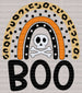Spotted Leopard Skull BOO DTF Transfer ready2transfer Black