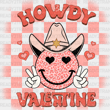 Square Howdy Valentine Dtf Transfer