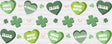 St Patrick Green Hearts - Cup Wrap Uv Sticker Permanent Dtf Decal