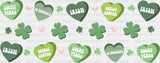 St Patrick Green Hearts - Cup Wrap Uv Sticker Permanent Dtf Decal