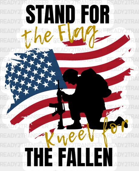 Stand For The Flag - Military Dtf Heat Transfer Adult Unisex S & M (10’’) / Light Color Design