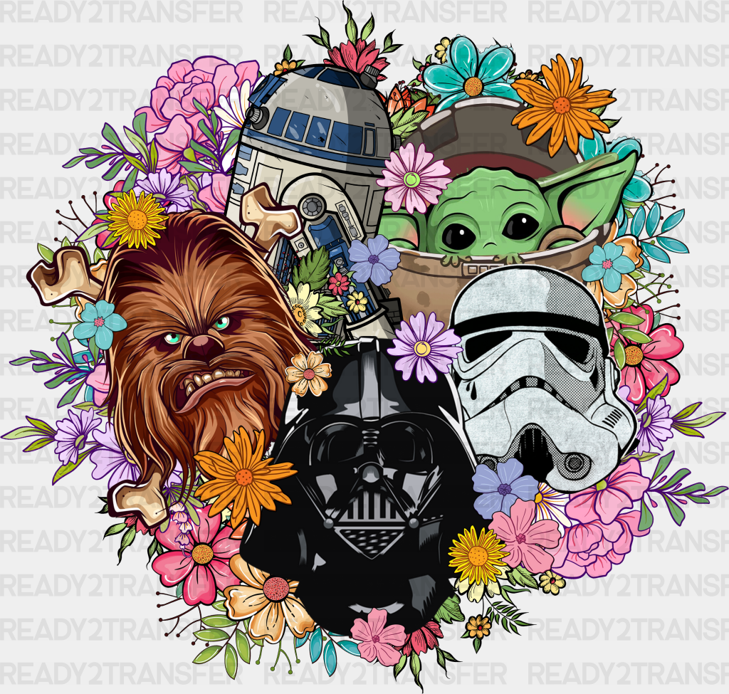 Star Wars Flowers Disney Dtf Transfer