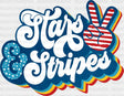 Stars And Stripes Blue Design - 4th Of July DTF Transfer ready2transfer