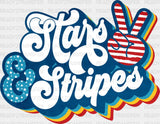 Stars And Stripes Blue Design - 4th Of July DTF Transfer ready2transfer