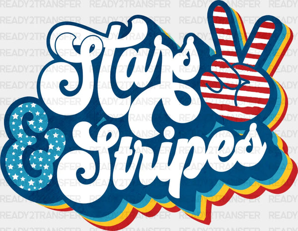 Stars And Stripes Blue Design - 4th Of July DTF Transfer